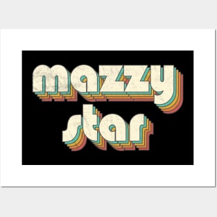 Vintage Mazzy Rainbow Letters Distressed Style Posters and Art